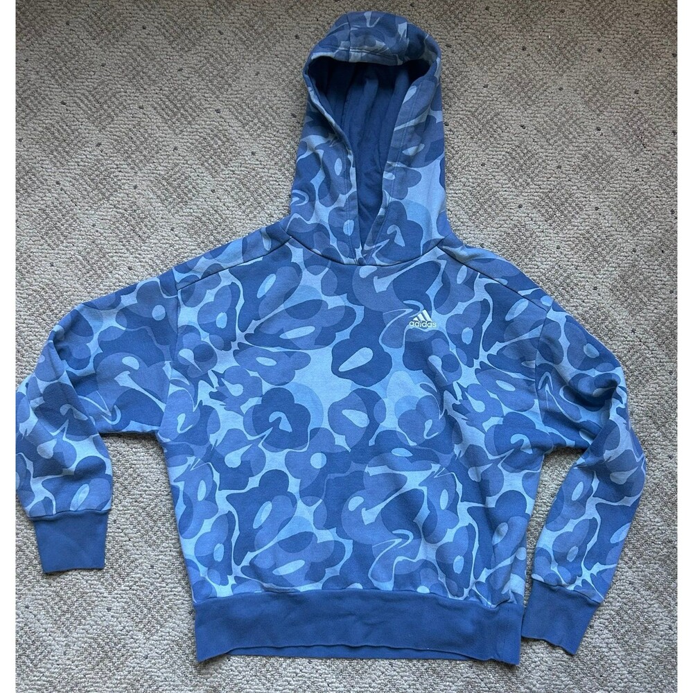 Adidas Girls Blue Camo Hoodie Sweatshirt Youth L US14
